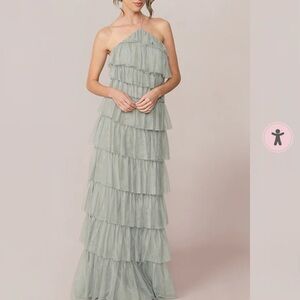 Revelry Sage Green Carrie Dress - Chiffon